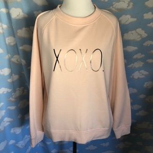 Rae Dunn Valentine’s XOXO Sweatshirt Light Pink‎ Size Small